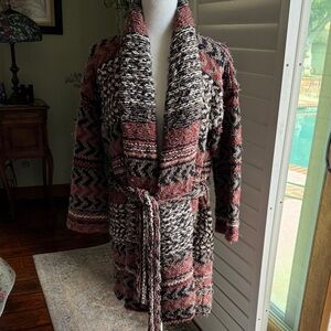 Free People Cozy Multicolor Knit Cardigan